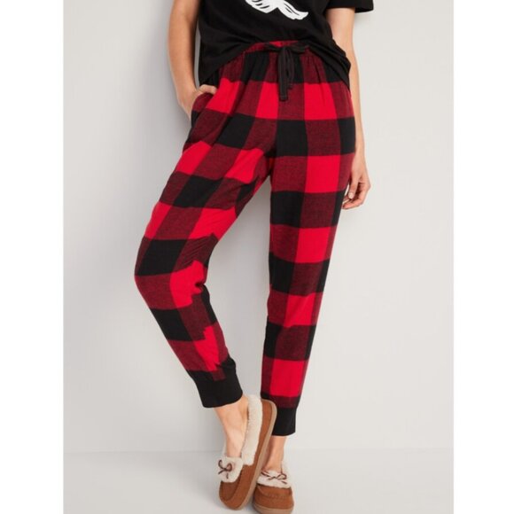 Old Navy pajama joggers pants red buffalo plaid size XS tall - Picture 1 of 12